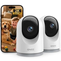 GNCC 2K 3MP Wi-Fi Beltéri Biztonsági Kamera 2,4/5GHz Dual-Band Éjjellátó Fehér 2 db-os Csomag 1