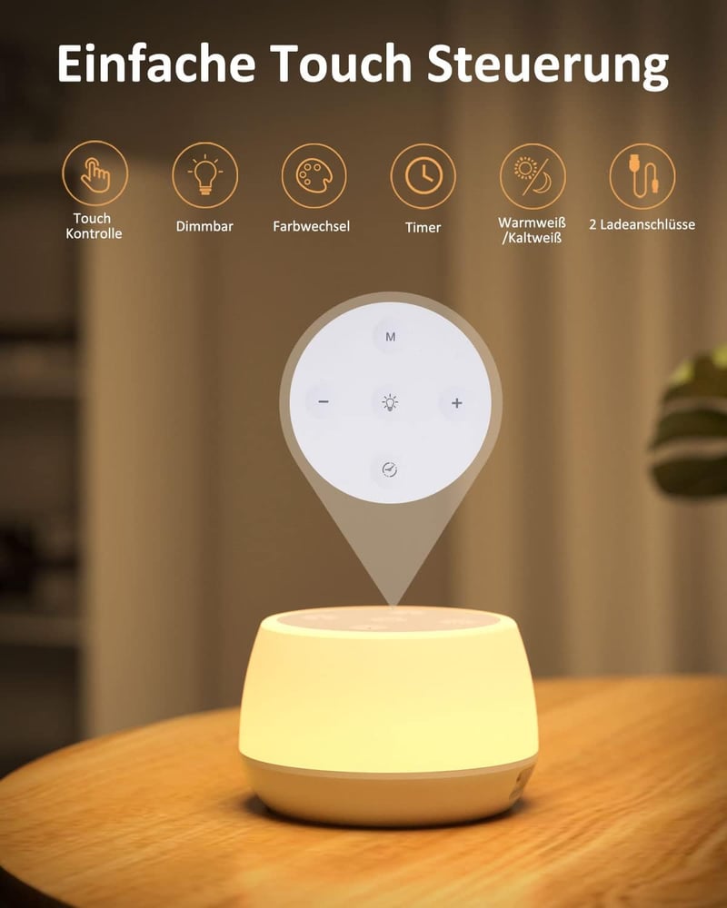Görvitor USB-C 20W gyors tolto LED ejszakai lampa erintes dimmel RGB szinvaltassal idozitessel asztali lampa gyerek szobaba haloszobaba nap