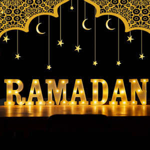 Decorațiune LED cu alfabet Ramadan GOAUS, pe baterii, iluminat decorativ de masă și suspendabil pentru casă