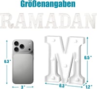 Decorațiune LED cu alfabet Ramadan GOAUS, pe baterii, iluminat decorativ de masă și suspendabil pentru casă 3