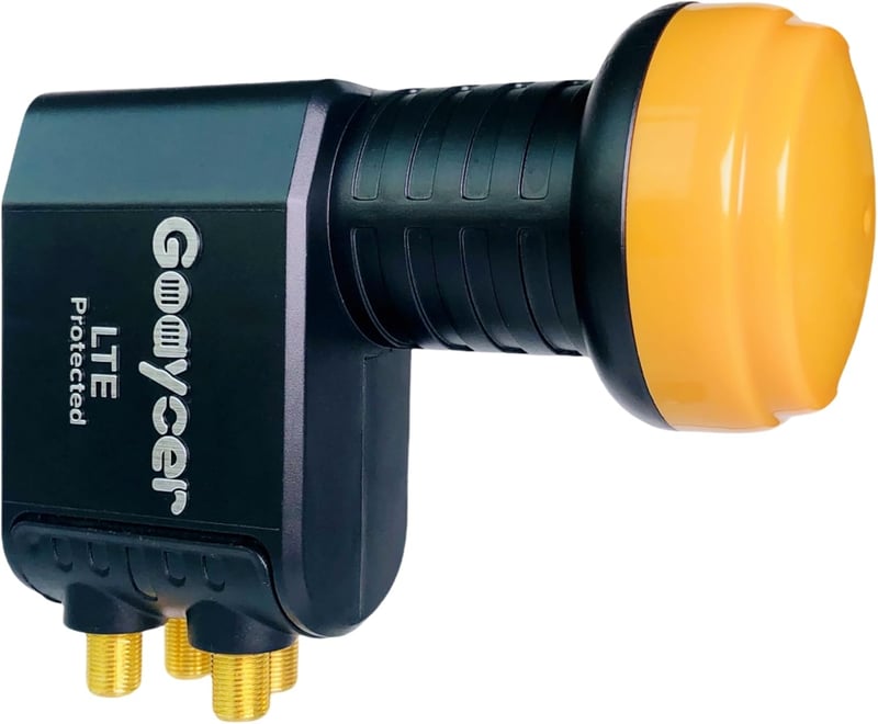 Goaycer Quad LNB 4-Utas Digitális HD 4K Műholdvevő LTE Szűrővel, Aranyozott Csatlakozó, Időjárásálló