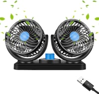 Gobesty 5V USB autós ventilátor 360° forgatható dupla fej alacsony zajszintű 1