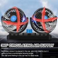 Gobesty 5V USB autós ventilátor 360° forgatható dupla fej alacsony zajszintű 4