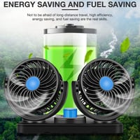Gobesty 5V USB autós ventilátor 360° forgatható dupla fej alacsony zajszintű 6