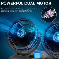 Gobesty 5V USB autós ventilátor 360° forgatható dupla fej alacsony zajszintű 5