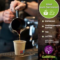 GoBeTree 100 bucăți pahare din hârtie kraft reutilizabile, 120 ml, pentru espresso și lungo, băuturi reci și calde, pahare din carton de unică folosință 4