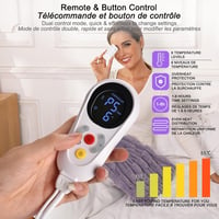 GOBRILLFUN Elektromos Melegítőpárna Távirányítóval, 40x80 cm, Lila - 6 Hőfokozat, 5 Időzítő, Gyerekzár, Automatikus Kikapcsolás, Hátfájásra 4