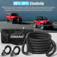 GODIAG 1"×30ft Kinetic Recovery Tow Cable 43000lbs Terepjáró Vonókábel Rugalmas 6