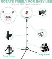 Godox LR150 LED Körfény 46cm Állvánnyal Szelfi Gyűrűlámpa Szabályozható 3000K-6000K Sminkhez Videózáshoz Telefonhoz 7