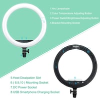 Godox LR150 LED Körfény 46cm Állvánnyal Szelfi Gyűrűlámpa Szabályozható 3000K-6000K Sminkhez Videózáshoz Telefonhoz 5
