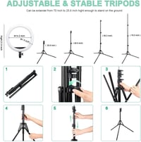 Godox LR150 LED Körfény 46cm Állvánnyal Szelfi Gyűrűlámpa Szabályozható 3000K-6000K Sminkhez Videózáshoz Telefonhoz 4