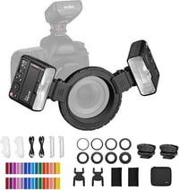 Godox MF12-K2 Makró Vaku Szett 2db TTL Vezeték Nélküli 2.4G Színes Szűrőkkel Portré Növény Ékszer Fotózáshoz 1