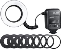 Godox ML-150II Univerzális Makró Körfény 11 Fényerő Szint 5800K GN12 Gyors Újratöltés Canon Nikon Sony DSLR Fényképezőgéphez 8 Adapter Gyűrű 1