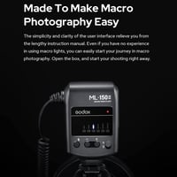 Godox ML-150II Univerzális Makró Körfény 11 Fényerő Szint 5800K GN12 Gyors Újratöltés Canon Nikon Sony DSLR Fényképezőgéphez 8 Adapter Gyűrű 3