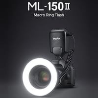 Godox ML-150II Univerzális Makró Körfény 11 Fényerő Szint 5800K GN12 Gyors Újratöltés Canon Nikon Sony DSLR Fényképezőgéphez 8 Adapter Gyűrű 2