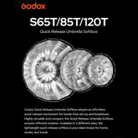Softbox tip umbrelă Godox S65T cu montură rapidă și difuzor - 65 cm 2