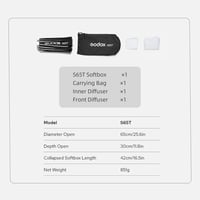 Softbox tip umbrelă Godox S65T cu montură rapidă și difuzor - 65 cm 7