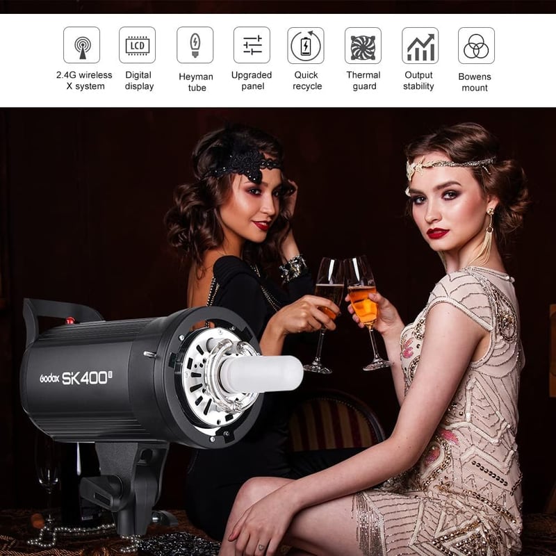 Godox SK400II 400W Stúdió Vaku Vezeték Nélküli 2.4G Rendszer GN65