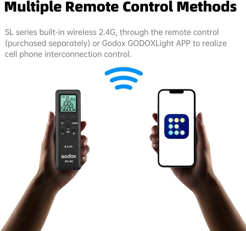 GODOX SL100D 2x100W LED videólámpa szoftboxszal, állvánnyal és távirányítóval