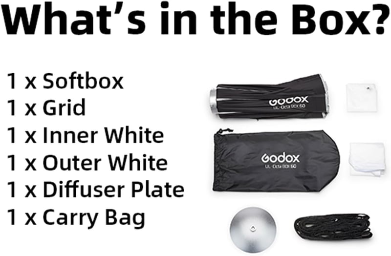 Godox UL-Octa Box 60cm Oktagonális Softbox Bowens Mount-tal