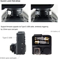 Godox X2T-O TTL Vezeték Nélküli Vaku Trigger Olympus Panasonic HSS 1/8000s 5