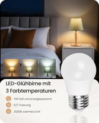 Set de 2 lămpi de noapte din lemn GOEBLESON, lămpi de masă verzi cu abajur din in, bec E27 inclus, 3000K 4000K 6500K, pentru living, dormitor sau pervaz 2