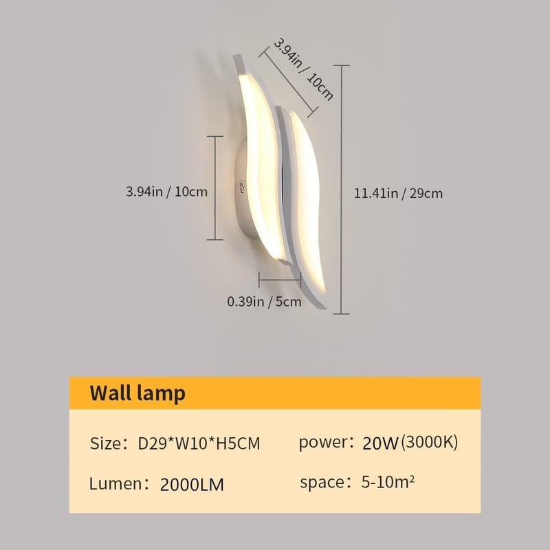 Goeco LED fali lámpa 12W spirál design meleg fehér 3000K hálóhoz