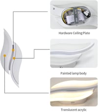 Goeco LED fali lámpa 12W spirál design meleg fehér 3000K hálóhoz 4