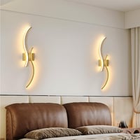 Lampă de perete LED Goeco, reglabilă, 80 cm, 32W, 3600 lm, 3000K-6500K, culoare aurie, intensitate luminoasă reglabilă, iluminat interior 6