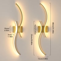 Lampă de perete LED Goeco, reglabilă, 80 cm, 32W, 3600 lm, 3000K-6500K, culoare aurie, intensitate luminoasă reglabilă, iluminat interior 2