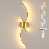 Lampă de perete LED Goeco, reglabilă, 80 cm, 32W, 3600 lm, 3000K-6500K, culoare aurie, intensitate luminoasă reglabilă, iluminat interior 1