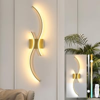 Lampă de perete LED Goeco, reglabilă, 80 cm, 32W, 3600 lm, 3000K-6500K, culoare aurie, intensitate luminoasă reglabilă, iluminat interior 9