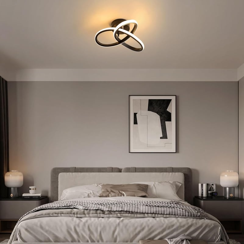 Goeco Modern LED Mennyezeti Lámpa 22W Meleg Fehér 3000K Fekete