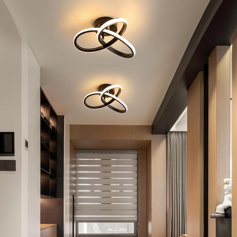Goeco Modern LED Mennyezeti Lámpa 22W Meleg Fehér 3000K Fekete