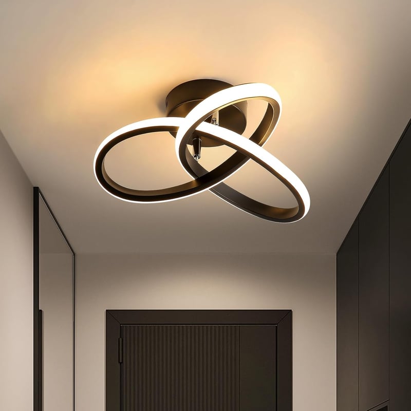 Goeco Modern LED Mennyezeti Lámpa 22W Meleg Fehér 3000K Fekete