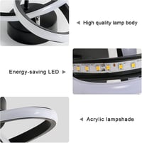Goeco Modern LED Mennyezeti Lámpa 22W Meleg Fehér 3000K Fekete 3
