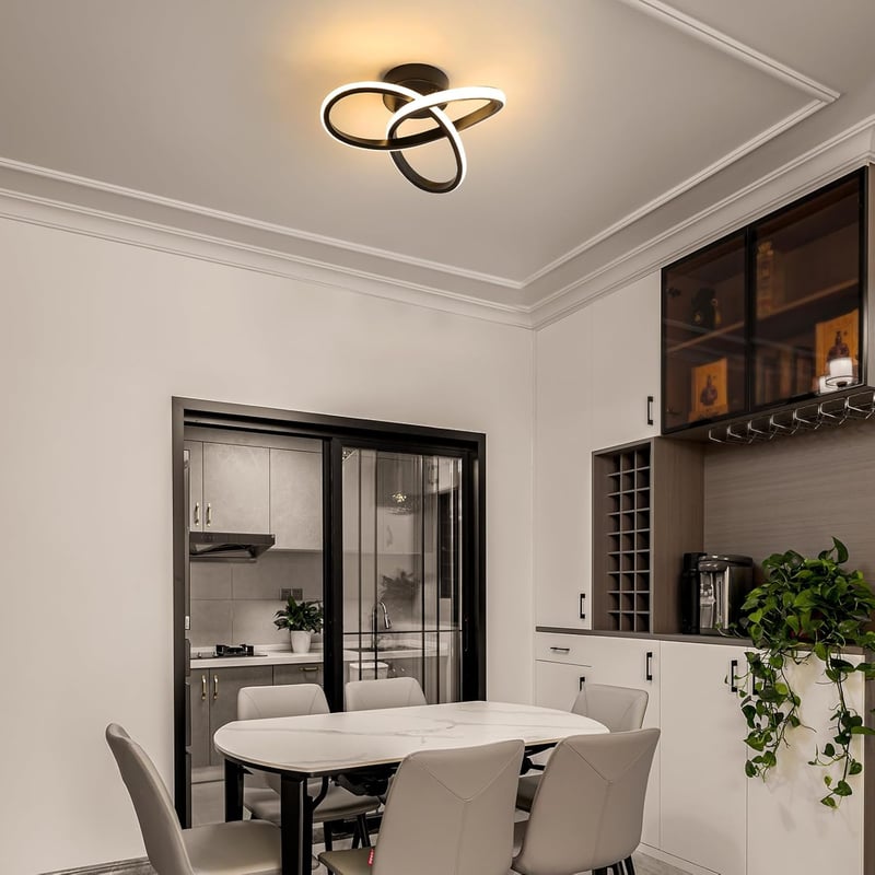 Goeco Modern LED Mennyezeti Lámpa 22W Meleg Fehér 3000K Fekete