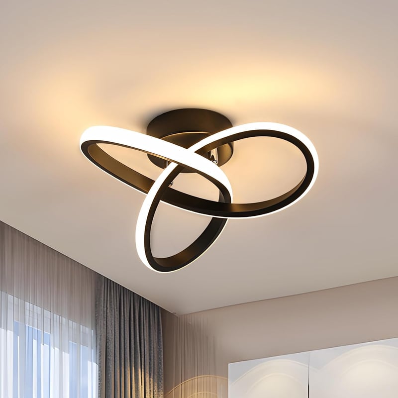 Goeco Modern LED Mennyezeti Lámpa 22W Meleg Fehér 3000K Fekete