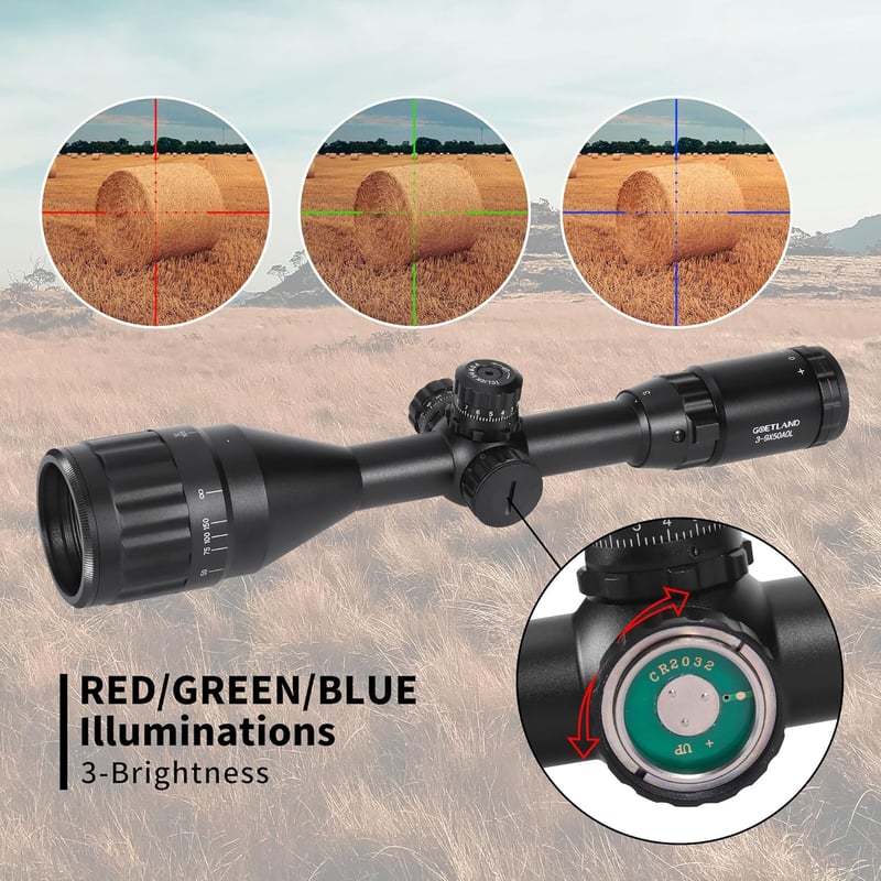 Goetland 3-9x50 Puska Távcső Mil Dot Retikel Taktikai Vadászat Airsoft