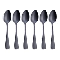 Lingurițe pentru desert GoGeiLi, negru mat, din oțel inoxidabil cu finisaj satinat, 17,2 cm, set de 6 lingurițe pentru ceai sau cafea, lavabile în mașina de spălat vase 1