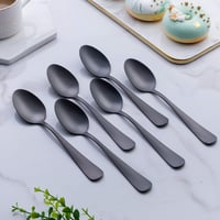 Lingurițe pentru desert GoGeiLi, negru mat, din oțel inoxidabil cu finisaj satinat, 17,2 cm, set de 6 lingurițe pentru ceai sau cafea, lavabile în mașina de spălat vase 2