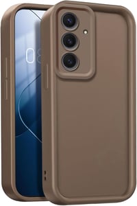 GOGME Samsung Galaxy S25+ Plus 5G barna ultra vékony szilikon TPU tok porvédelemmel és ütésálló védelemmel 1