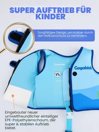 Detská plavecká vesta Gogokids 15-30 kg, neoprénová vesta na učenie plávania pre malé deti, s nastaviteľným popruhom, do bazéna a na pláž, 1-8 rokov 4