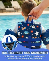 Vestă de înot pentru copii Gogokids cu aripioare, bretele reglabile, pentru băieți și fete, 3-6 ani / 19-30 kg, vestă de salvare pentru învățarea înotului 7