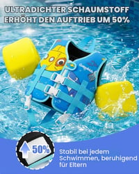Vestă de înot pentru copii Gogokids, vestă cu brațe plutitoare, dispozitiv de flotabilitate stil jachetă pentru copii mici cu bretele reglabile, pentru copii de 2-6 ani, 15-30 kg 5