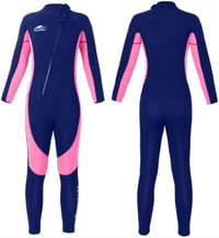 Costum de scafandru lung din neopren Gogokids pentru copii 8-16 ani, cu fermoar frontal, costum de baie cu protecție solară UV 50+, pentru înot, surfing și scufundări 1