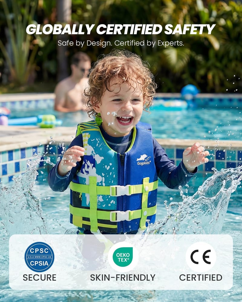 Gogokids Úszómellény Gyerekeknek 1-9 Év, Neoprén Úszódressz Uszodai Edzéshez
