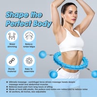 Gogola Okos Hula Hoop Súlygolyóval, 32 Csomós Állítható Fitness Karika Kék, 57-165cm Szétszerelhető Fogyókúra Edzés 6
