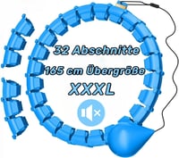 Gogola Okos Hula Hoop Súlygolyóval, 32 Csomós Állítható Fitness Karika Kék, 57-165cm Szétszerelhető Fogyókúra Edzés 1
