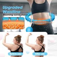 Gogola Okos Hula Hoop Súlygolyóval, 32 Csomós Állítható Fitness Karika Kék, 57-165cm Szétszerelhető Fogyókúra Edzés 7